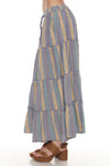 Stripe Tiered Maxi Skirt