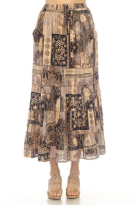 Tropical Patchwork Maxi Skirt