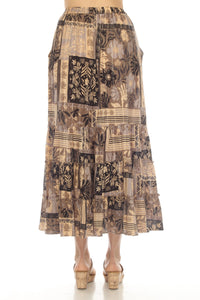 Tropical Patchwork Maxi Skirt