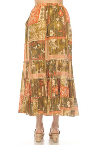 Tropical Patchwork Maxi Skirt