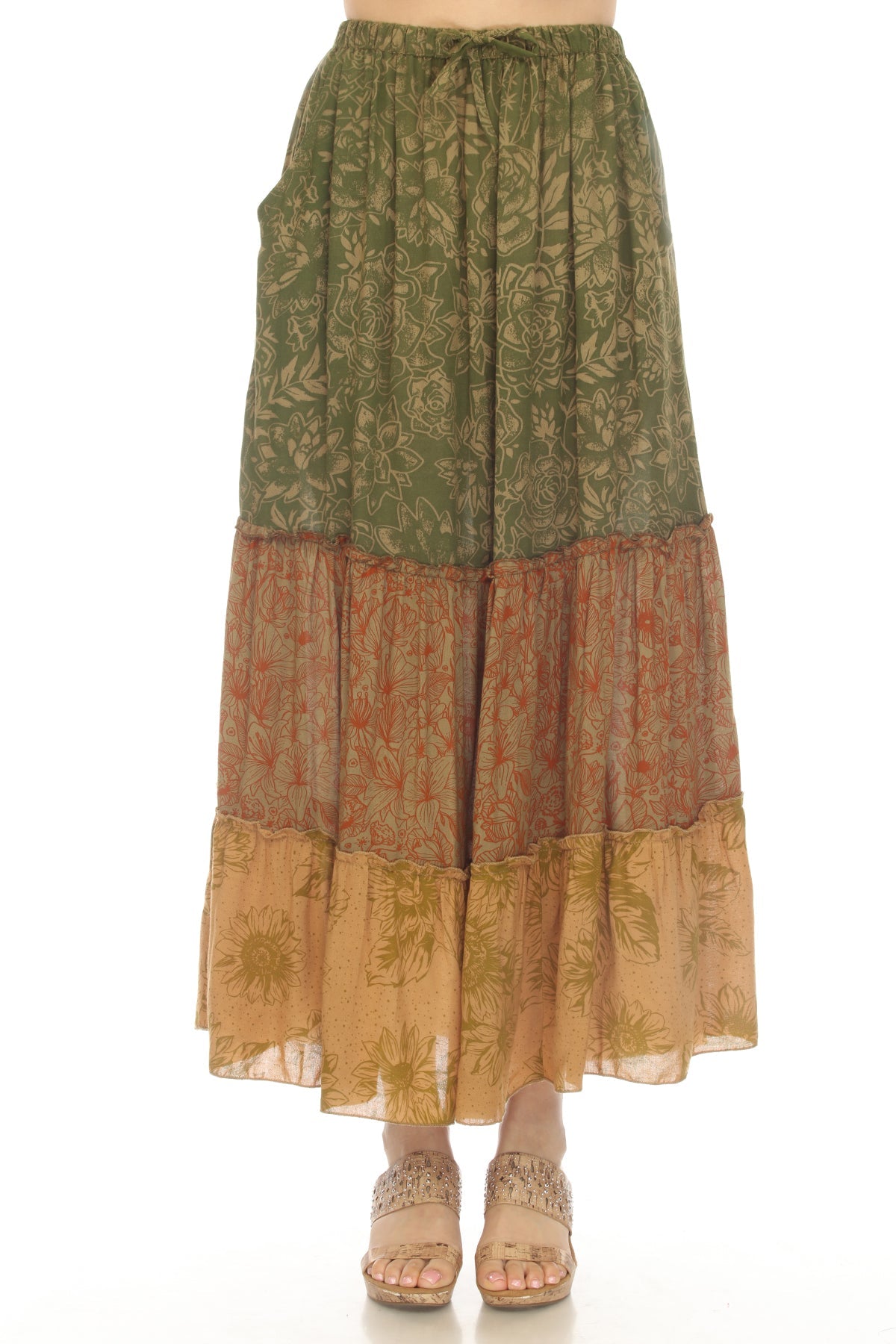 Cactus Garden Tiered Maxi Skirt – Lakhay-Retail - Main Image