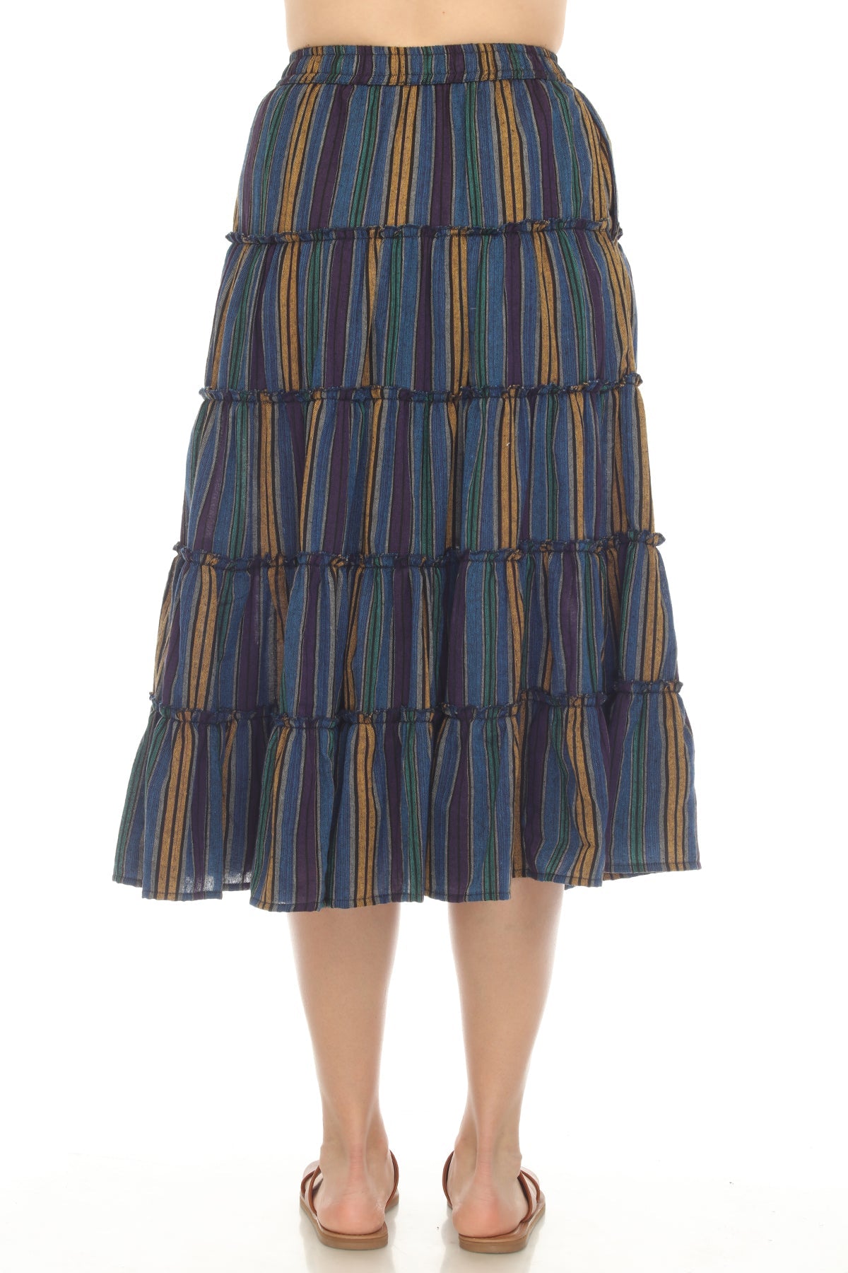 Metallic Floral Jacquard A-Line Midi Skirt in Black - Retro