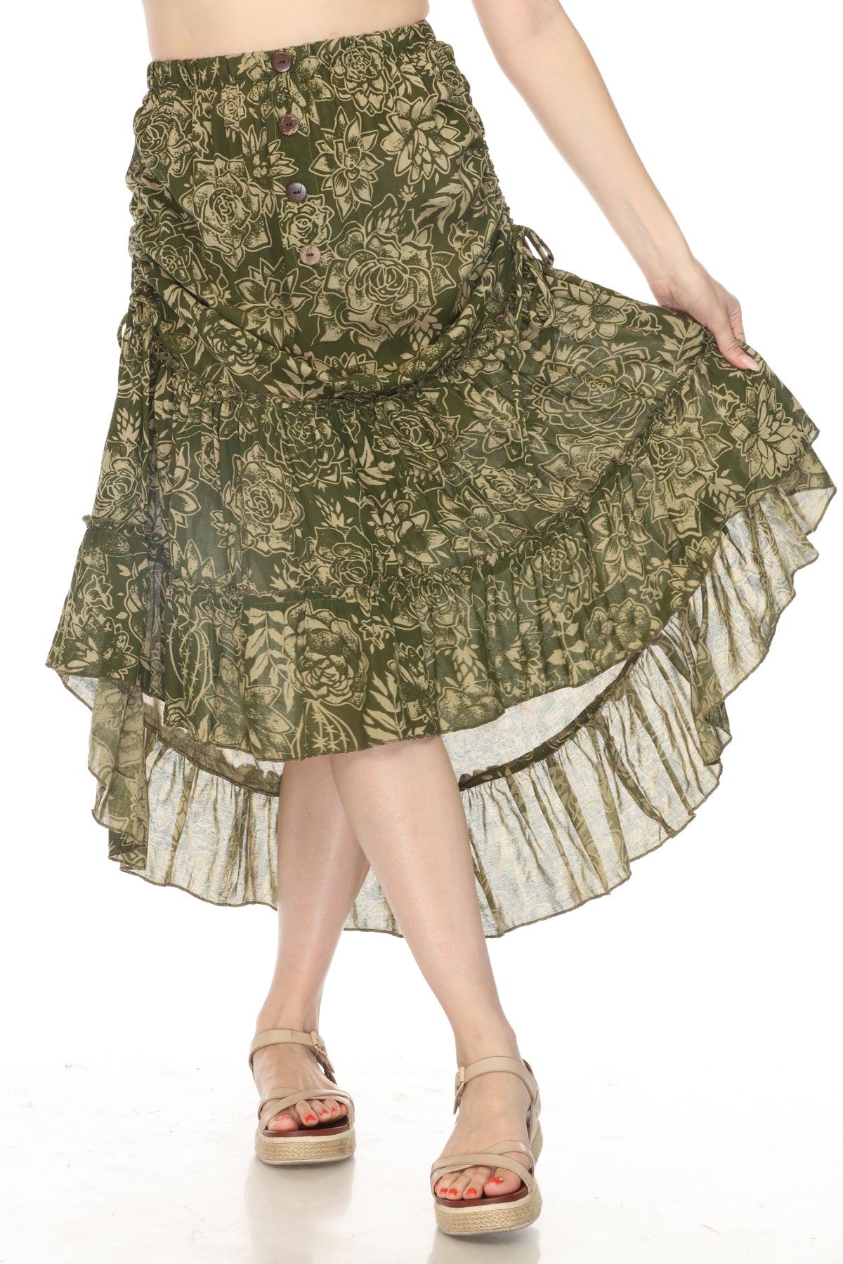【illio】ruffle drawstring top ★送料・関税込★ Cinched Hip Drawstring Ruffle Skirt – Lakhay-Retail