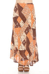Mushroom Quilt Print Maxi Skirt