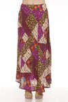Mushroom Quilt Print Maxi Skirt