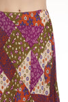 Mushroom Quilt Print Maxi Skirt