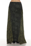 Flowy Lace Print Maxi Skirt