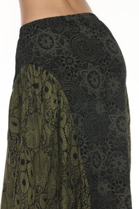 Flowy Lace Print Maxi Skirt