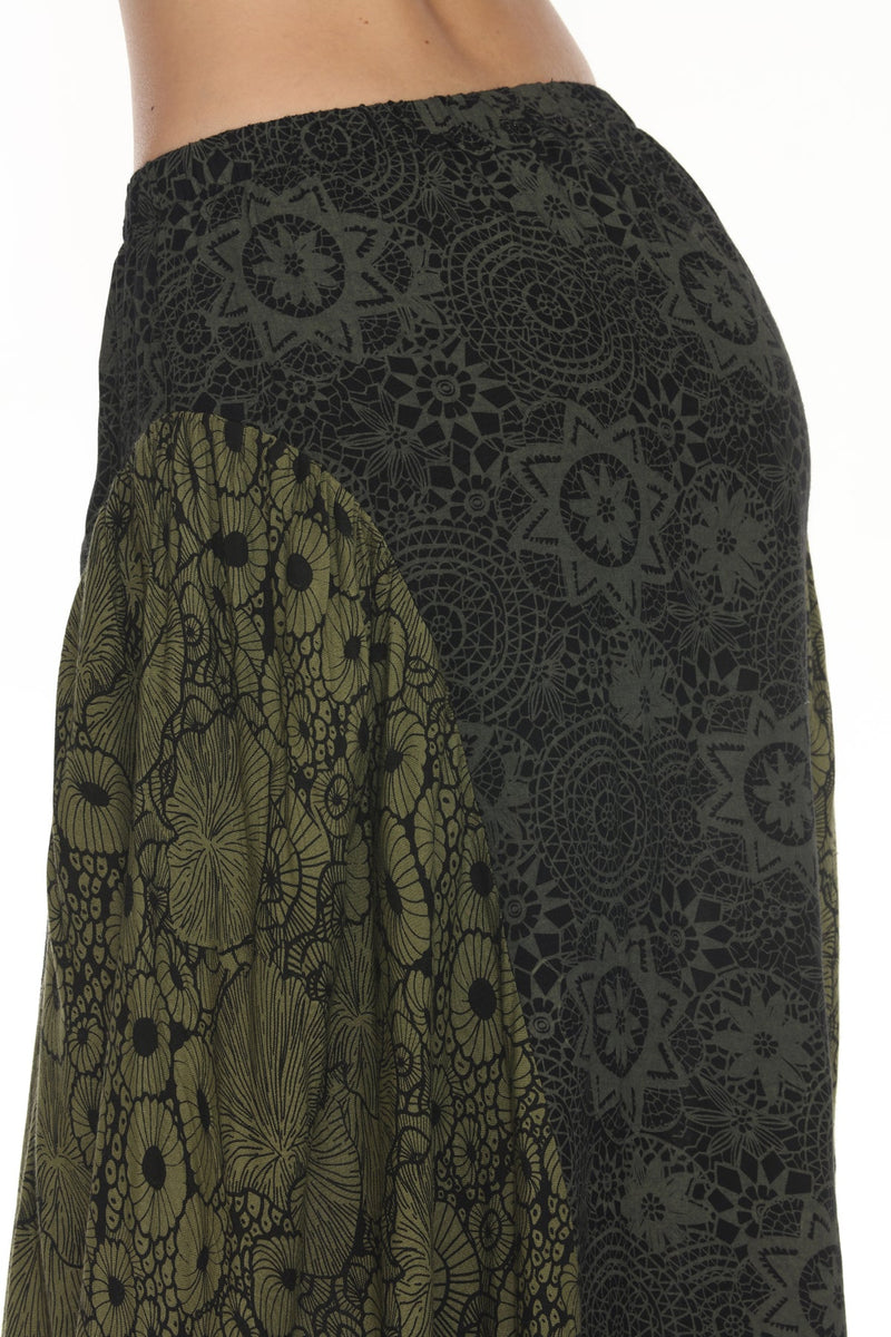 Flowy Lace Print Maxi Skirt
