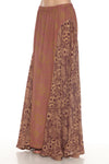 Flowy Lace Print Maxi Skirt