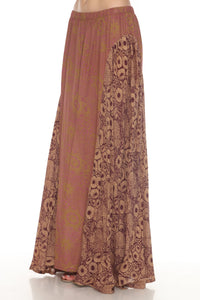 Flowy Lace Print Maxi Skirt