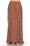 Flowy Lace Print Maxi Skirt