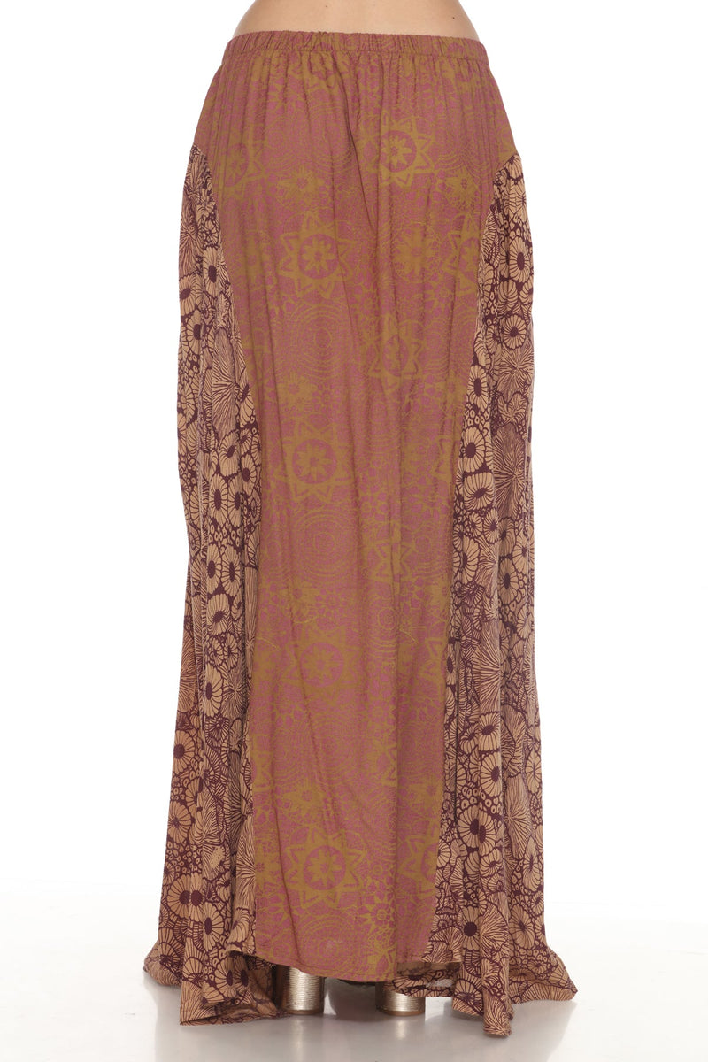 Flowy Lace Print Maxi Skirt
