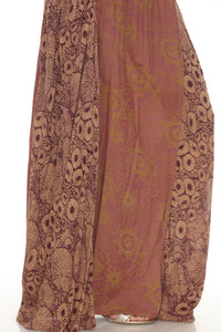 Flowy Lace Print Maxi Skirt