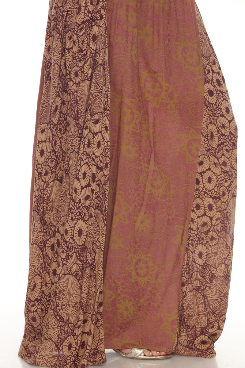 Flowy Lace Print Maxi Skirt
