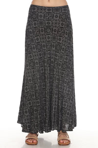 Moroccan Tile Bias Maxi Skirt