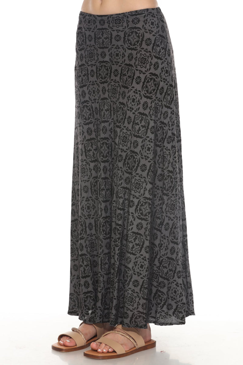 Moroccan Tile Bias Maxi Skirt