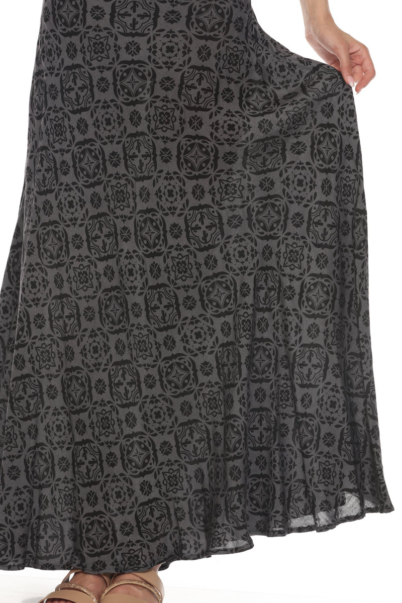 Moroccan Tile Bias Maxi Skirt