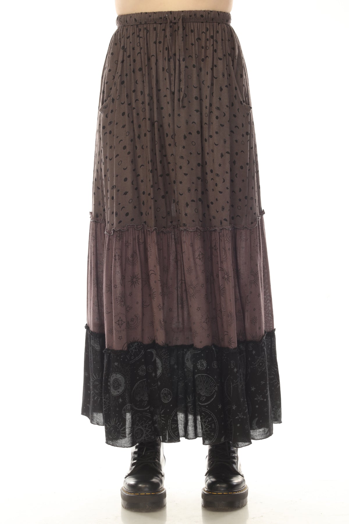 Celestial Patchwork Tiered Skirt