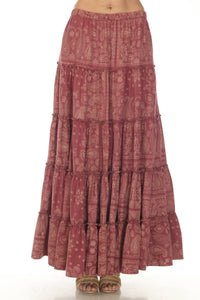 Bandana Tiered Maxi Skirt