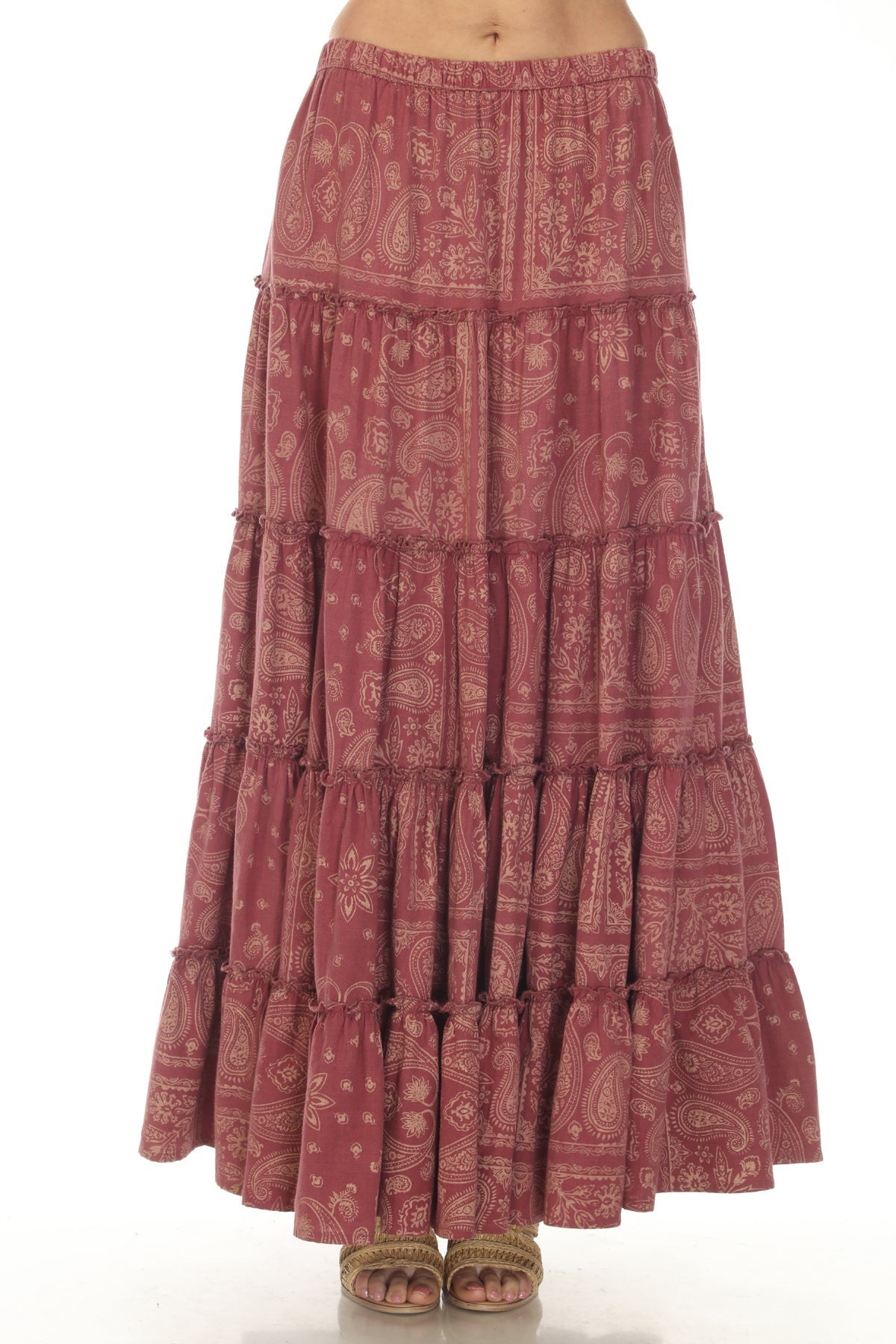 Bandana Tiered Maxi Skirt