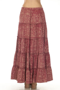Bandana Tiered Maxi Skirt