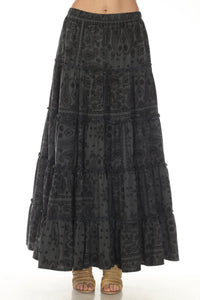 Bandana Tiered Maxi Skirt