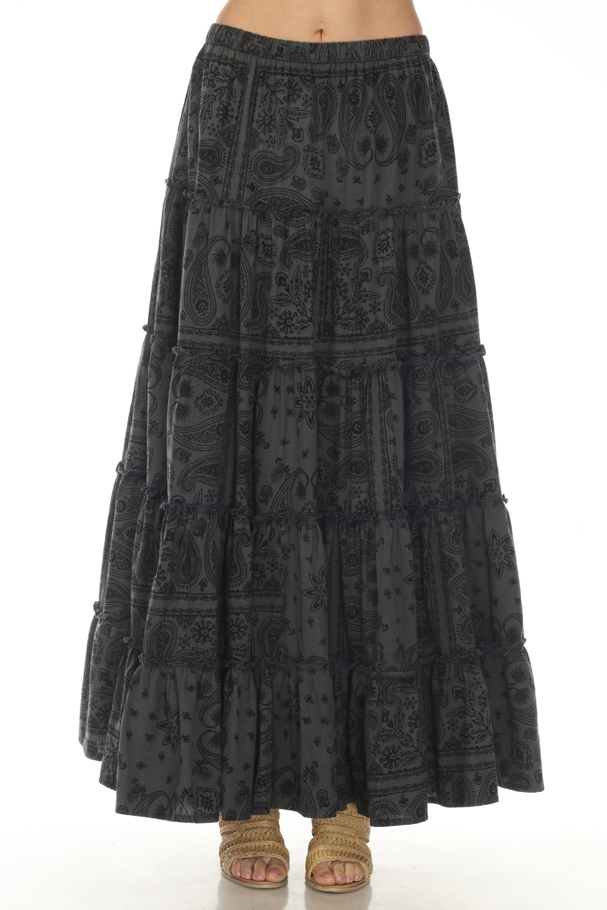 Bandana Tiered Maxi Skirt