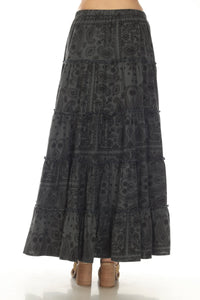 Bandana Tiered Maxi Skirt