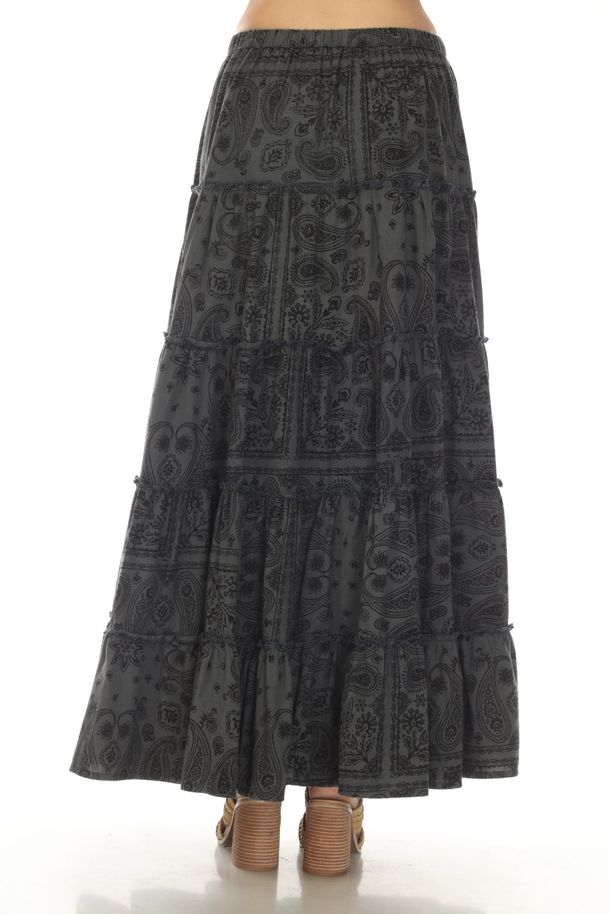 Bandana Tiered Maxi Skirt