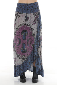 Mushroom Ruffle Slit Skirt