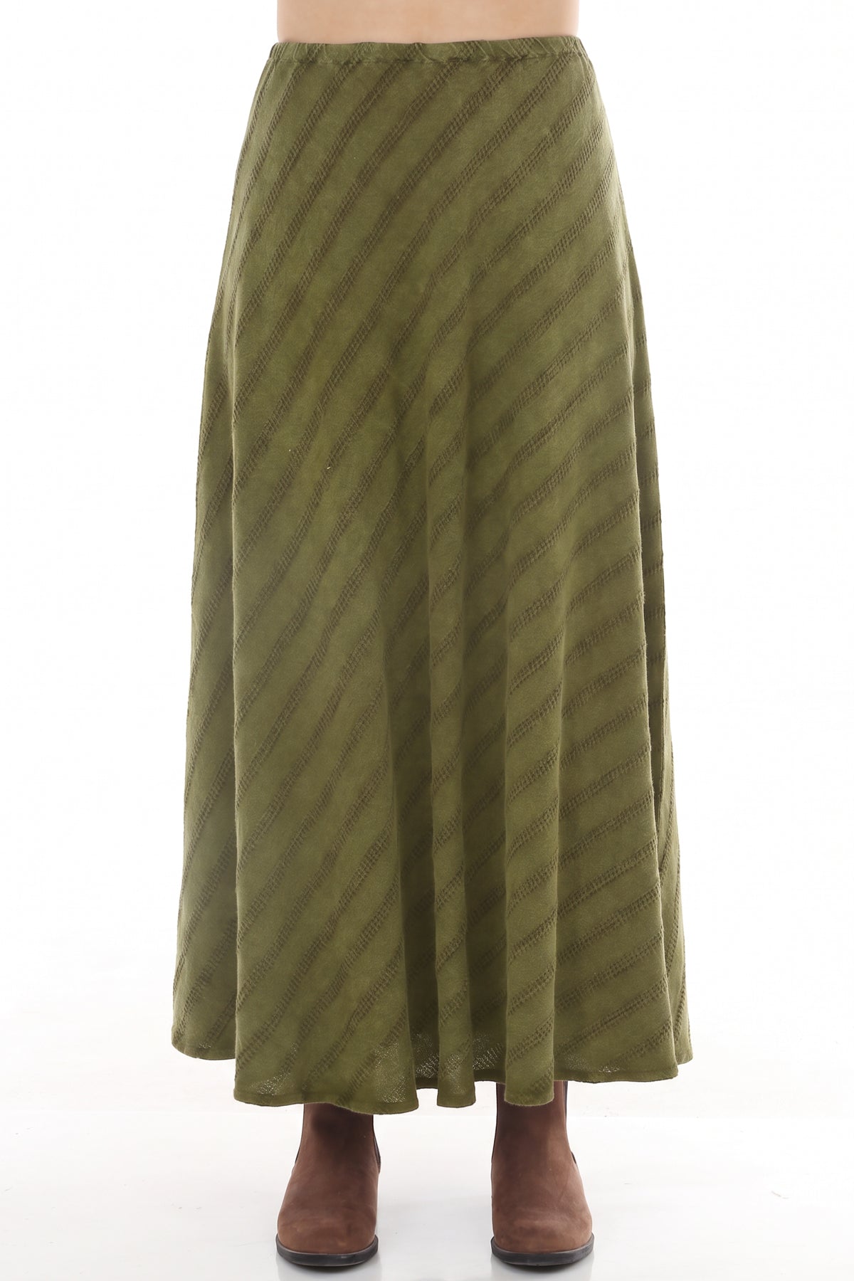 Bias Waffle Stonewashed Skirt