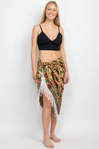 Fearless Floral Boho Chic Beach Pool Wrap Skirt