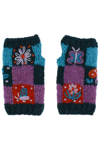 Knit Patchwork Cottagecore Armwarmer