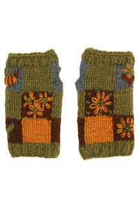Knit Patchwork Cottagecore Armwarmer
