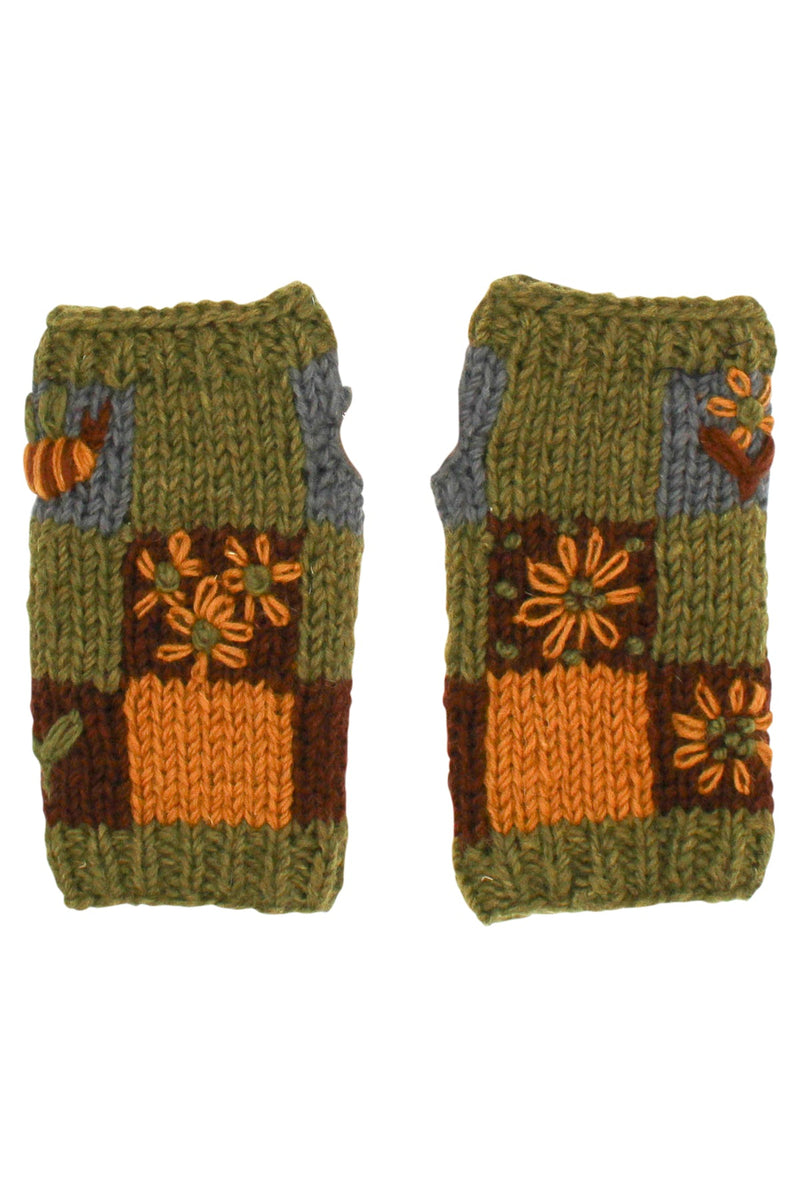 Knit Patchwork Cottagecore Armwarmer