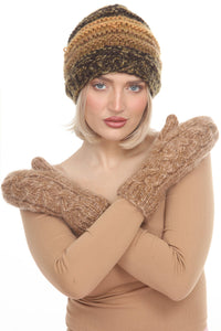 Cable Knit Faux Mohair Mittens