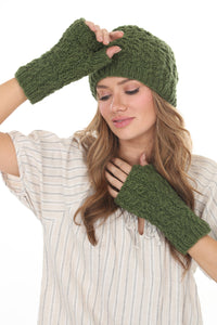 Cable Ribbed Wool Armwarmers