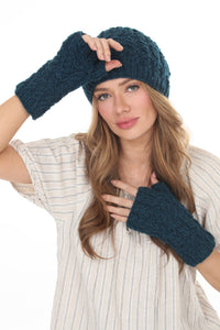 Cable Ribbed Wool Armwarmers