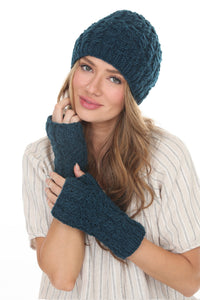 Cable Ribbed Wool Armwarmers