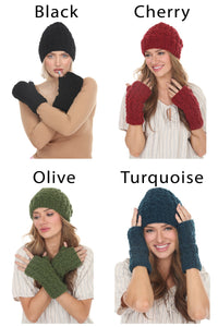 Cable Ribbed Wool Armwarmers