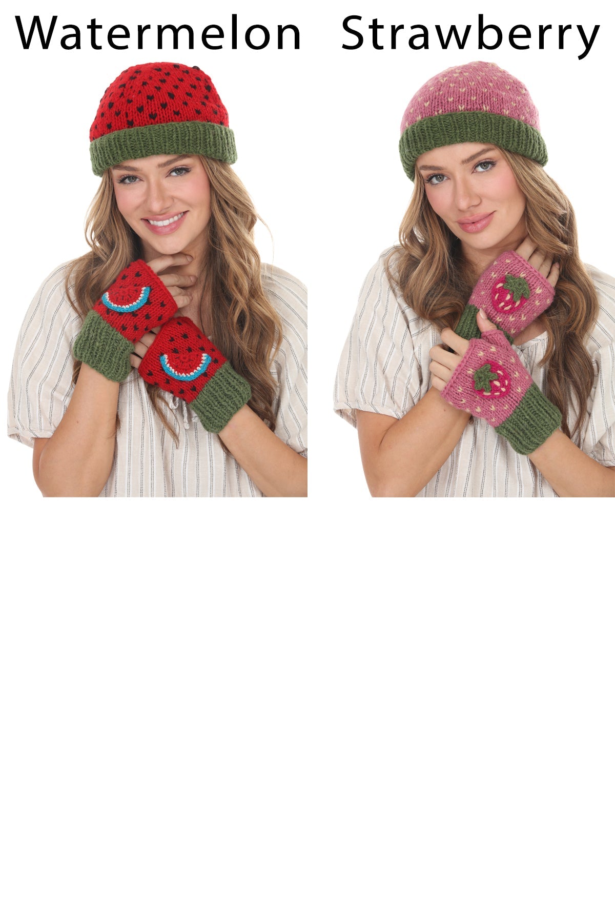 Fruit Fingerless Mittens