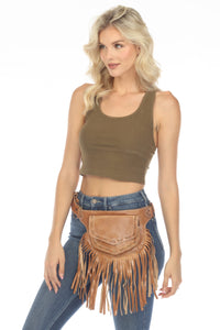 The Funky Fringe Traveler - A Leather Hip Bag Belt