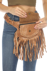 The Funky Fringe Traveler - A Leather Hip Bag Belt