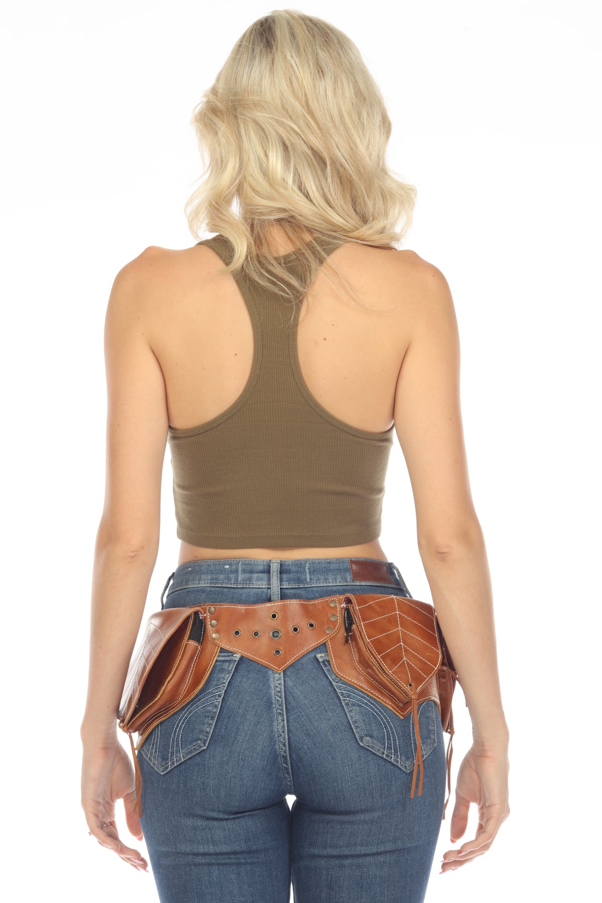 ★ Leey★ GLOSSY BELT HIGH NECK ZIPUP KHAKI P0000EJK Épure Ladies' belt Kiwi Green - Leather | Longchamp US