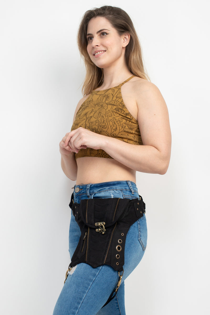 Bikers Sling-Hip Bag W/thigh Belt