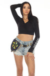 Tie Dye Botanical Embroidery Cotton Belt