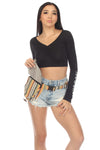 Tie Dye Botanical Embroidery Cotton Belt