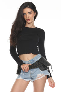 Leaf Pixie Leather Belt Bag