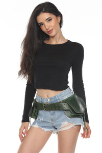 Leaf Pixie Leather Belt Bag